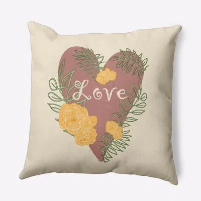 E By Design Love And Roses Decorative Throw Pillow Phw1645or23 In Orange