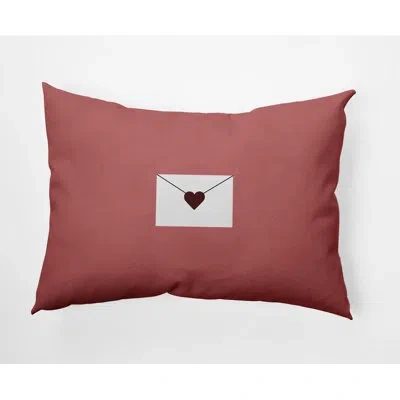 E By Design Love Letter Valentines Decorative Rectangular Pillow Cover & Insert In Coral,maroon