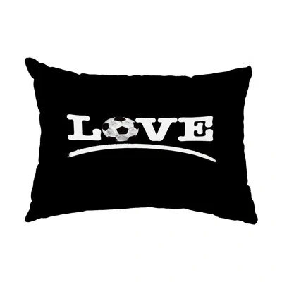 E By Design Love Outdoor Rectangular Pillow Cover & Insert In Black