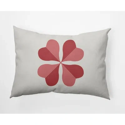 E By Design Lucky Clover St. Patrick's Day Decorative Rectangular Pillow Cover & Insert In Ligonberry Red
