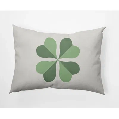 E By Design Lucky Clover St. Patrick's Day Outdoor Rectangular Pillow Cover & Insert In Laurel Tree Green