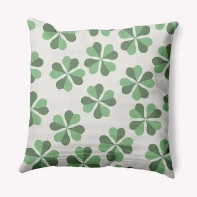 E By Design Lucky Patch St. Patrick's Day Decorative Square Pillow Cover & Insert In Laurel Tree Green
