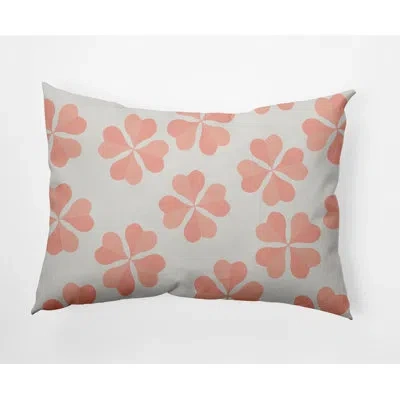 E By Design Lucky Patch St. Patrick's Day Outdoor Rectangular Pillow Cover & Insert In Sunwashed Red