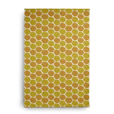 E By Design Machine Woven Chenille Area Rug In Yellow