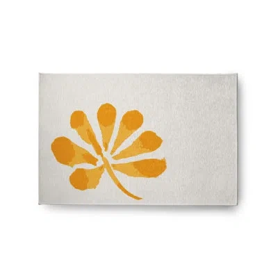 E By Design Machine Woven Chenille Area Rug In Yellow/light Gray In Yellow;light Gray