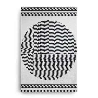 E By Design Machine Woven Chenille Indoor / Outdoor Area Rug In Black