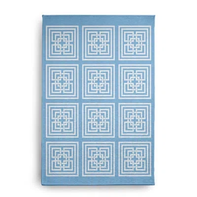 E By Design Machine Woven Chenille Indoor / Outdoor Area Rug In Blue