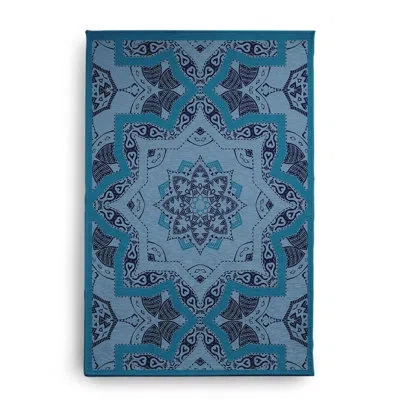 E By Design Machine Woven Chenille Indoor / Outdoor Area Rug In Blue