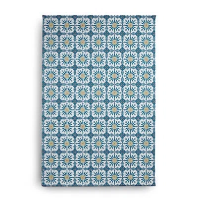 E By Design Machine Woven Chenille Indoor / Outdoor Area Rug In Blue