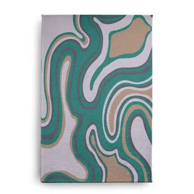 E By Design Machine Woven Chenille Indoor / Outdoor Area Rug In Green