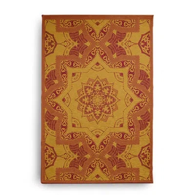 E By Design Machine Woven Chenille Indoor / Outdoor Area Rug In Orange