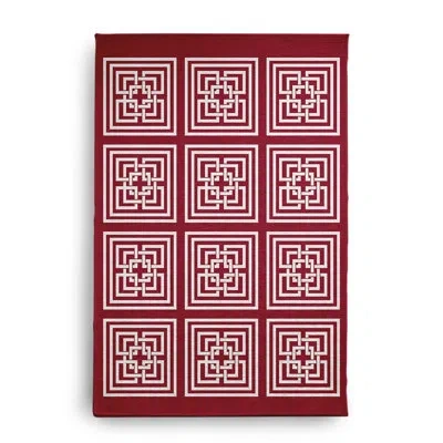 E By Design Machine Woven Chenille Indoor / Outdoor Area Rug In Red