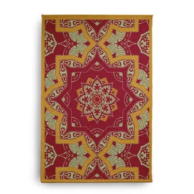 E By Design Machine Woven Chenille Indoor / Outdoor Area Rug In Yellow