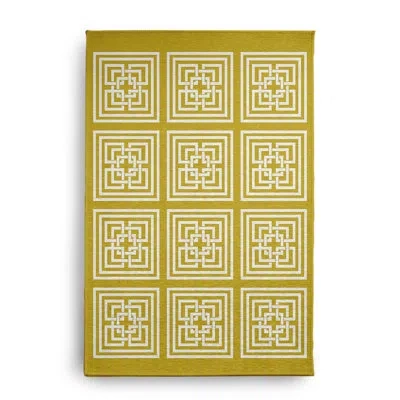 E By Design Machine Woven Chenille Indoor / Outdoor Area Rug In Yellow