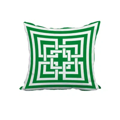 E By Design Manzi Greek New Key Print Throw Pillow In Green