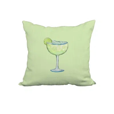E By Design Margarita Square Cotton Pillow Cover And Insert In Green