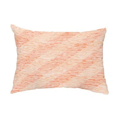 E By Design Marled Knit Stripe Outdoor Rectangular Pillow Cover & Insert In Coral
