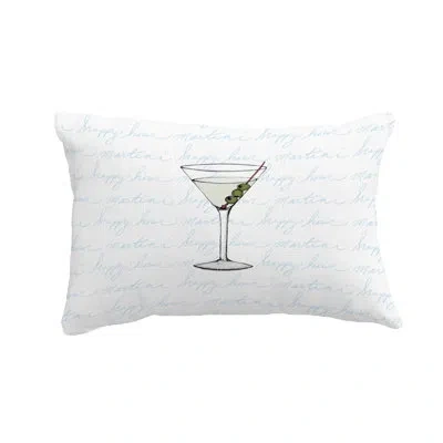 E By Design Martini Glass Fade Outdoor Rectangular Pillow Cover & Insert In Blue