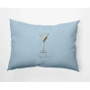 E By Design Martini Glass Happy Hour Rectangular Pillow Cover In Light Blue