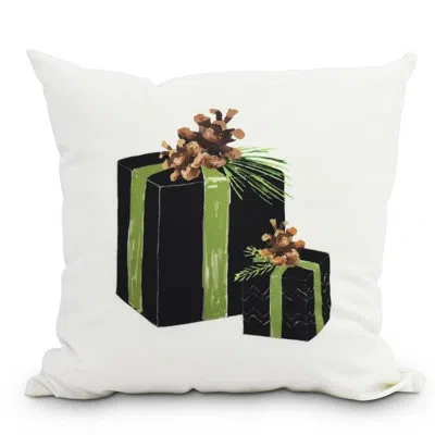 E By Design Maselli Nature's Gift Holiday Outdoor Square Pillow Cover & Insert In Black