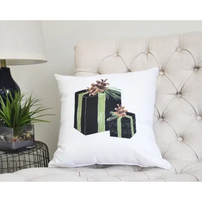 E By Design Maselli Nature's Gift Holiday Square Pillow Cover And Insert In Black,white