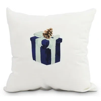 E By Design Maselli Outdoor Square Pillow Cover & Insert In Navy Blue