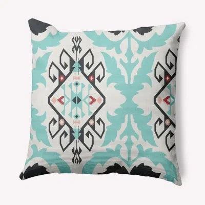 E By Design Medallion Decorative Throw Pillow In Gray,light Blue