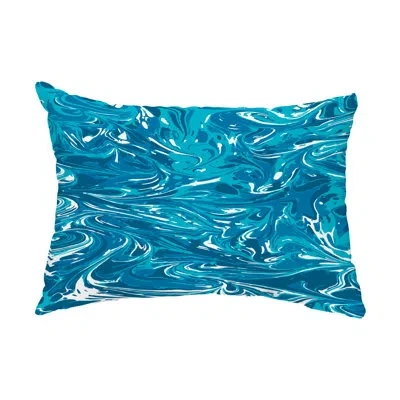E By Design Mélange Indoor/outdoor Lumbar Pillow In Turquoise
