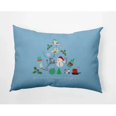 E By Design Merry Christmas Story Accent Pillow In Blue