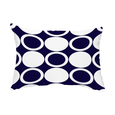 E By Design Modcircles Outdoor Rectangular Pillow Cover And Insert In Navy Blue