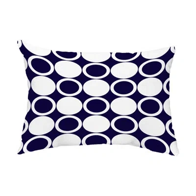 E By Design Modcircles Outdoor Rectangular Pillow Cover And Insert In Navy,white