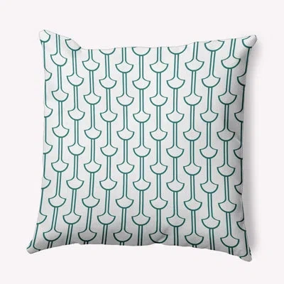 E By Design Modern Ginko Indoor/outdoor Throw Pillow In Teal