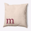 E By Design Modern Monogram Decorative Throw Pillow Square In Cranberry