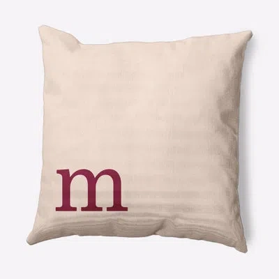 E By Design Modern Monogram Decorative Throw Pillow Square In Cranberry