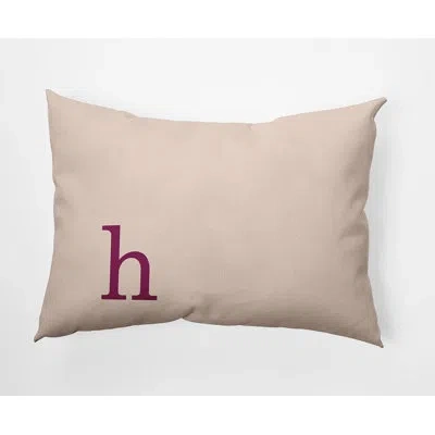 E By Design Modern Monogram Indoor/outdoor Throw Pillow In Beige,red