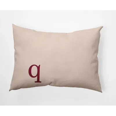 E By Design Modern Monogram Indoor/outdoor Throw Pillow In Cranberry