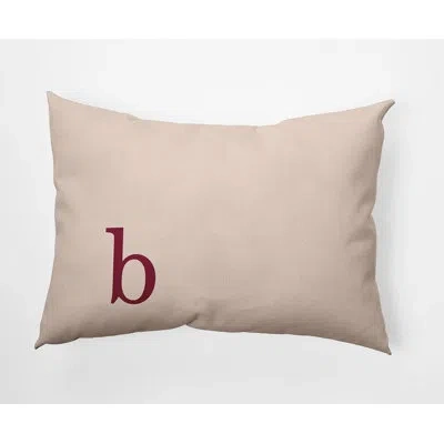 E By Design Modern Monogram Indoor/outdoor Throw Pillow In Cranberry