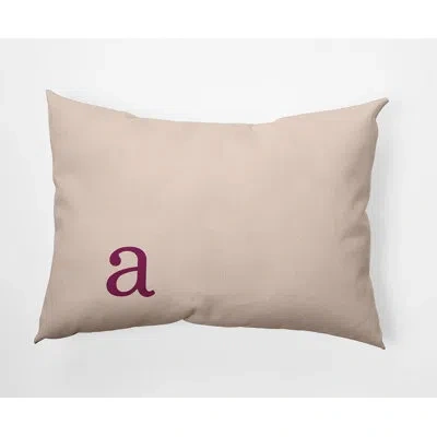 E By Design Modern Monogram Indoor/outdoor Throw Pillow In Dusty Rose