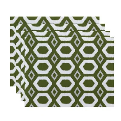 E By Design More Hugs And Kisses Geometric Placemat In Green