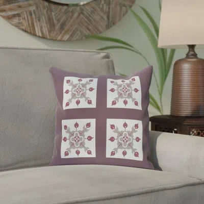 E By Design Moroccan Medley Square Pillow Cover And Insert In Dark Gray,light Gray
