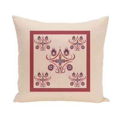 E By Design Moroccan Medley Square Pillow Cover And Insert In Red