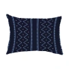 E By Design Mudcloth Outdoor Rectangular Pillow Cover And Insert In Navy Blue