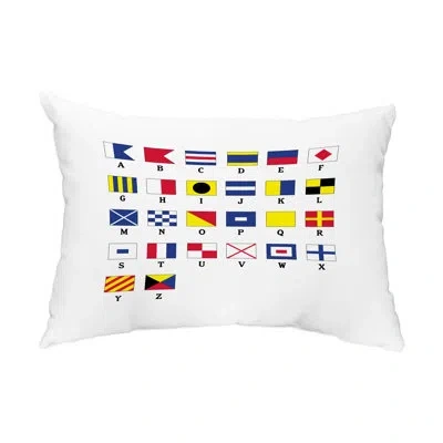 E By Design Multi Smaller Letters Indoor/outdoor Lumbar Pillow