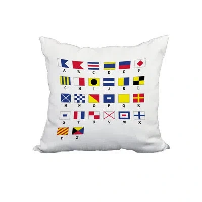 E By Design Multi Smaller Letters Print Throw Pillow