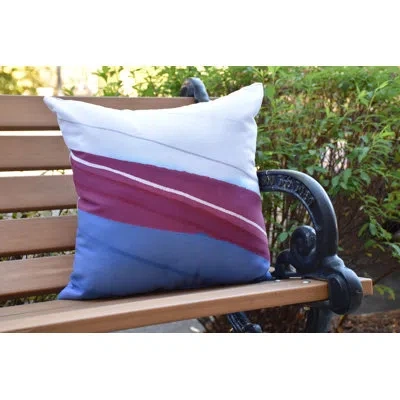 E By Design Nantucket Boat Bow Wood Outdoor Square Pillow Cover & Insert In Royal Blue