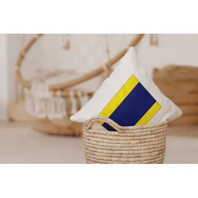 E By Design Nantucket D Letter Outdoor Square Pillow Cover & Insert