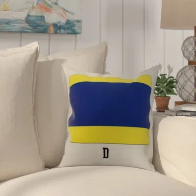 E By Design Nantucket D Letter Square Pillow Cover And Insert