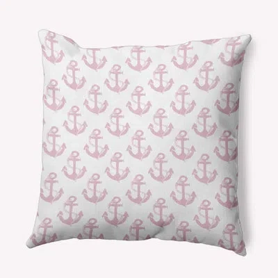 E By Design Nantucket Indoor/outdoor Reversible Throw Pillow In Light Pink