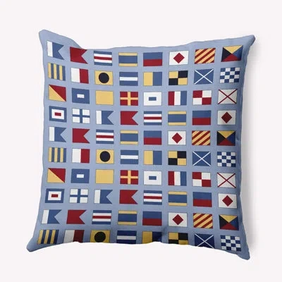 E By Design Nantucket Indoor/outdoor Reversible Throw Pillow In Peri