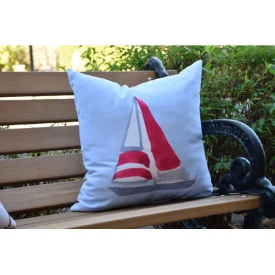 E By Design Nantucket Outdoor Square Pillow Cover And Insert In Blue